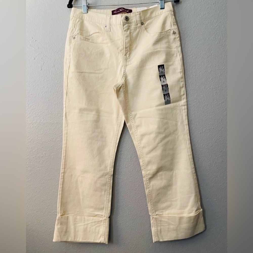 Gloria Vanderbilt Pants Stretch Cuffed Leg Sandstone